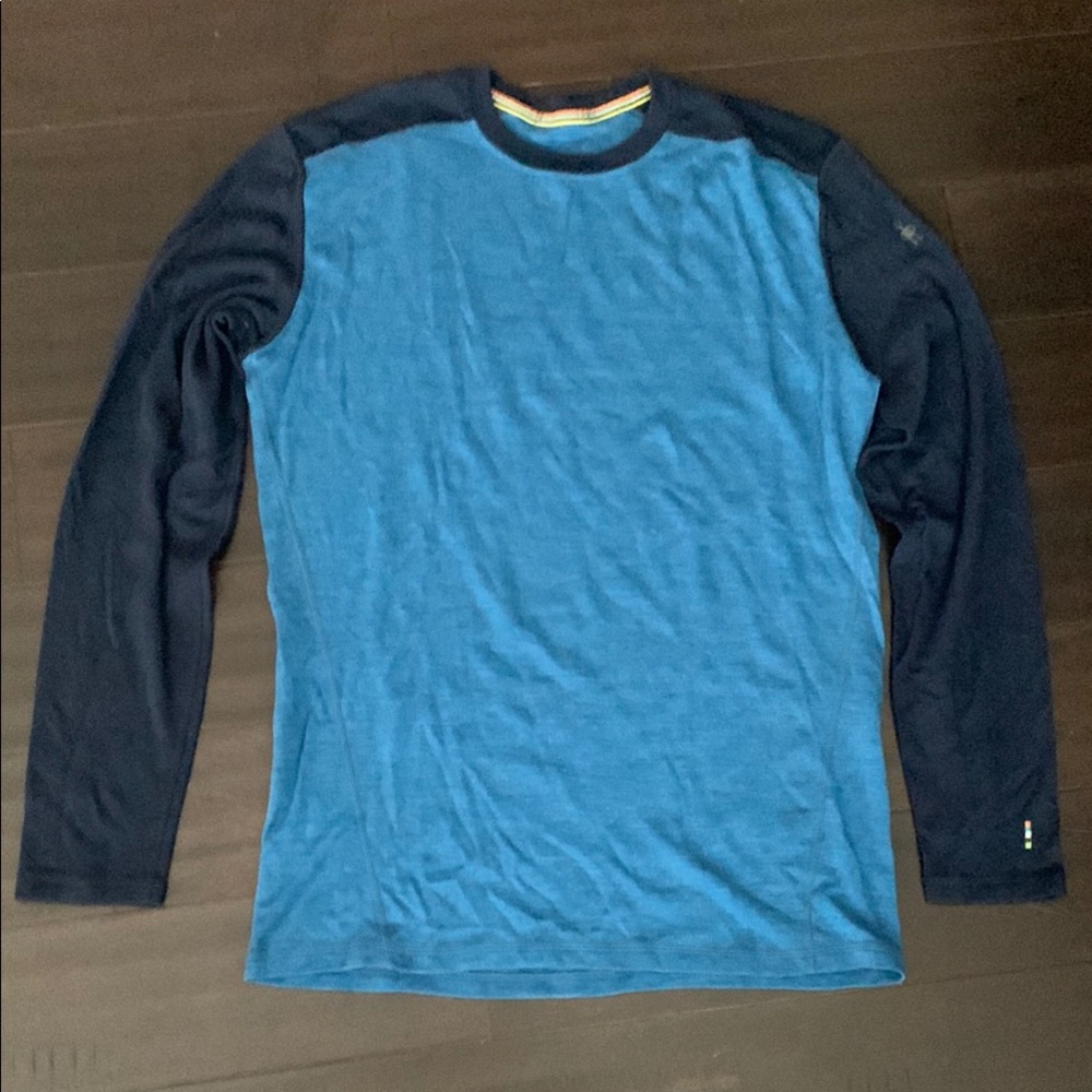 Smartwool Blue Long Sleeve Tee with Raglan Design